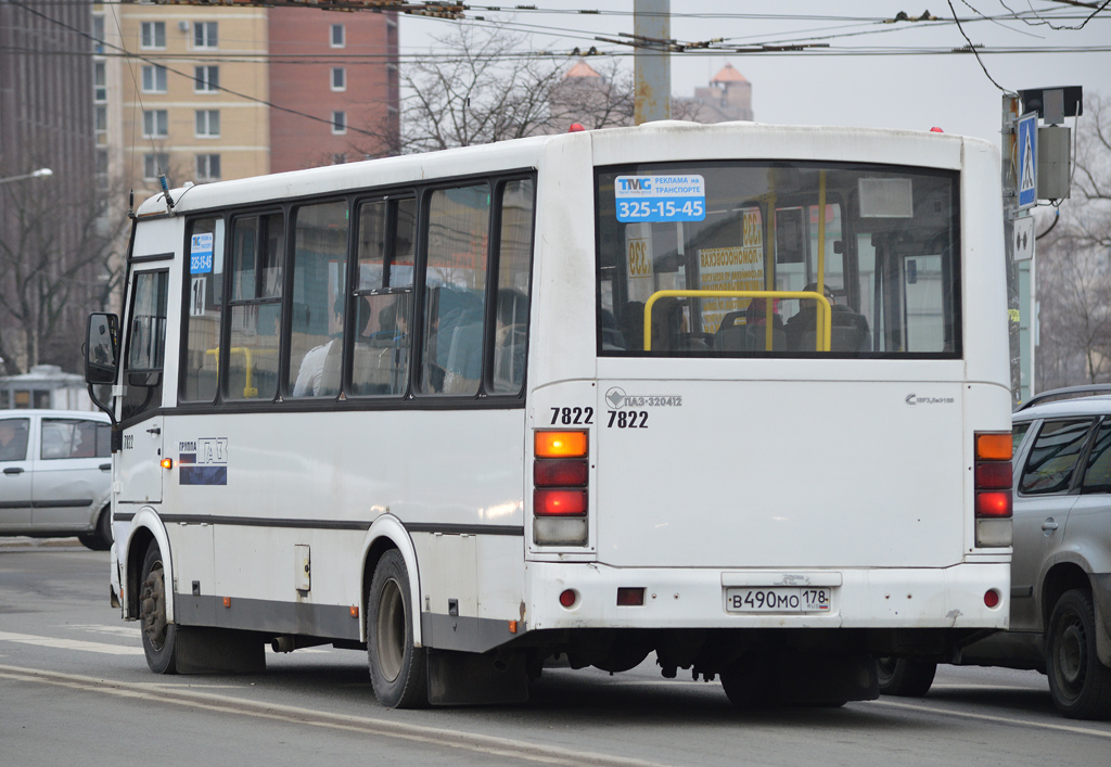 Санкт-Петербург, ПАЗ-320412-05 № 7822