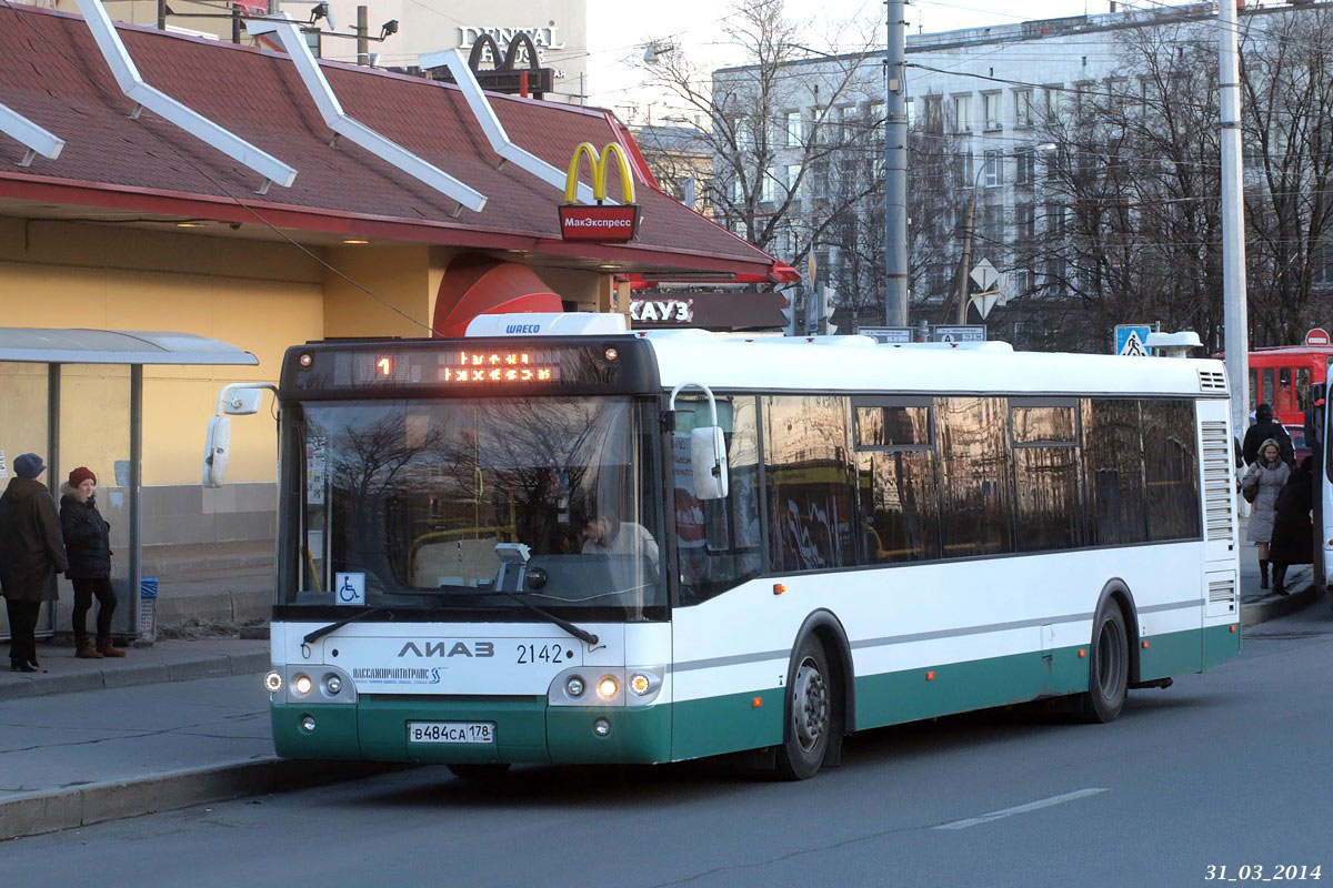 Санкт-Петербург, ЛиАЗ-5292.60 № 2142