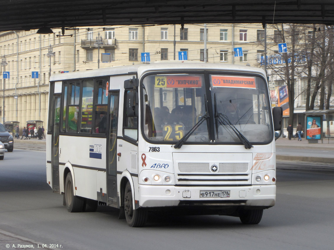 Санкт-Петербург, ПАЗ-320412-05 № 7863