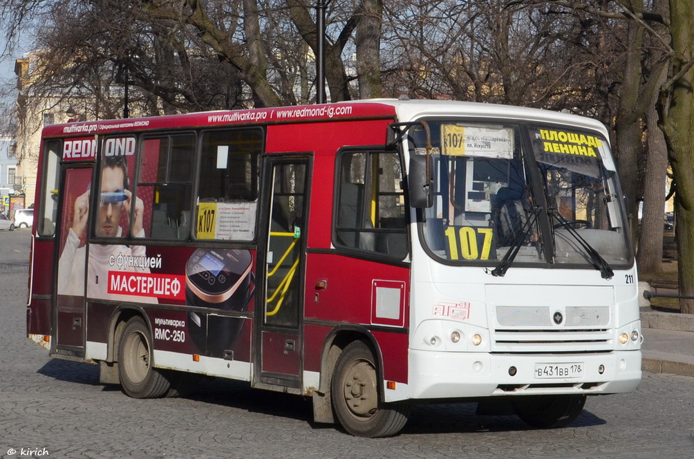 Санкт-Петербург, ПАЗ-320402-05 № 211