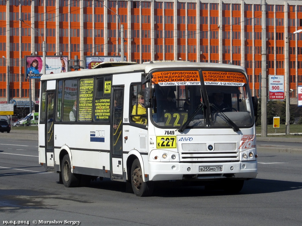 Санкт-Петербург, ПАЗ-320412-05 № 7649