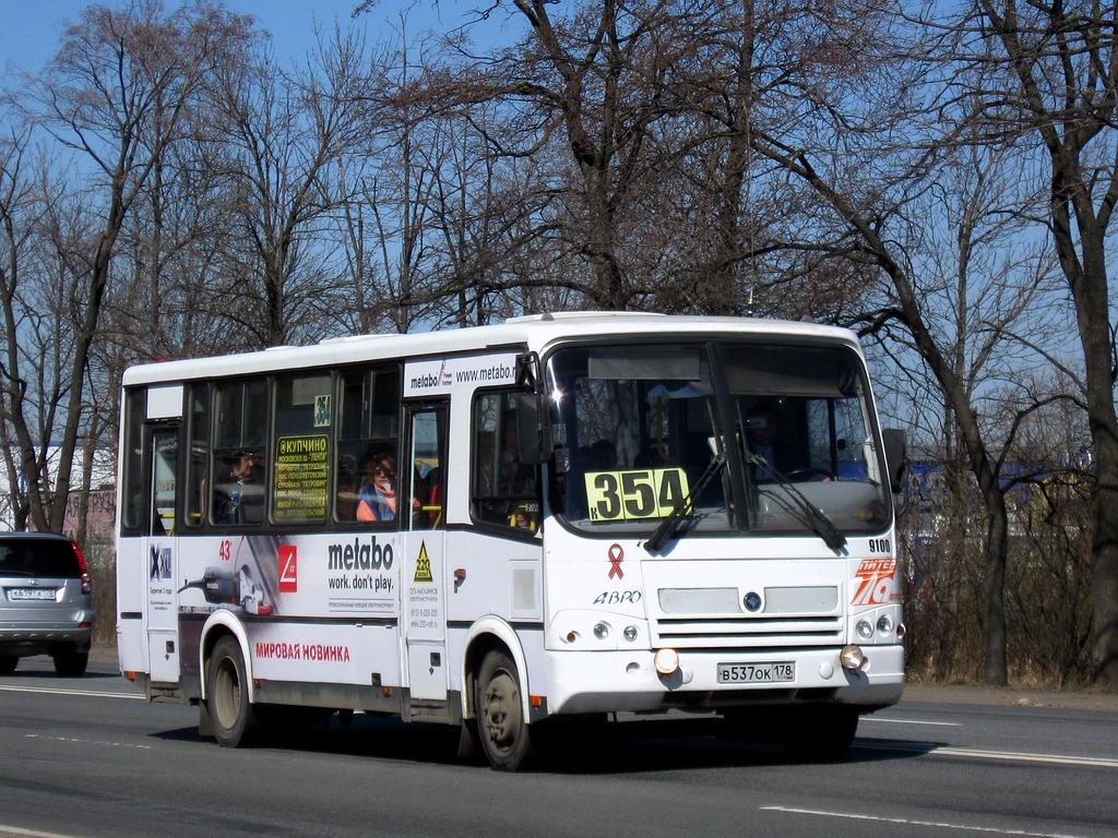 Санкт-Петербург, ПАЗ-320412-05 № 9100