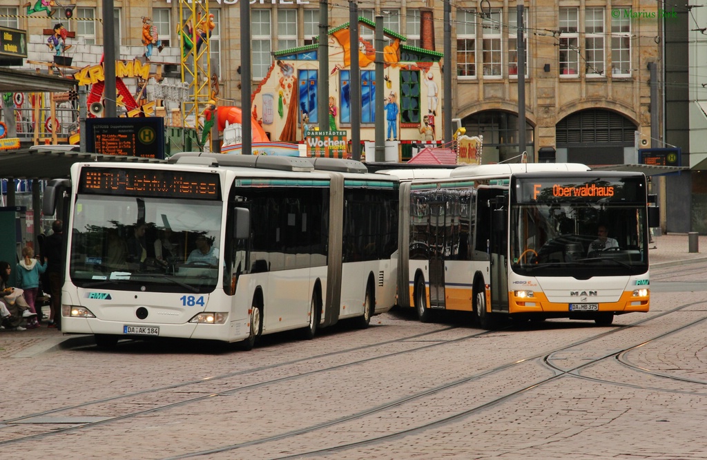 Гессен, Mercedes-Benz O530G Citaro facelift G № 184; Гессен, MAN A23 Lion's City G NG323 № 375