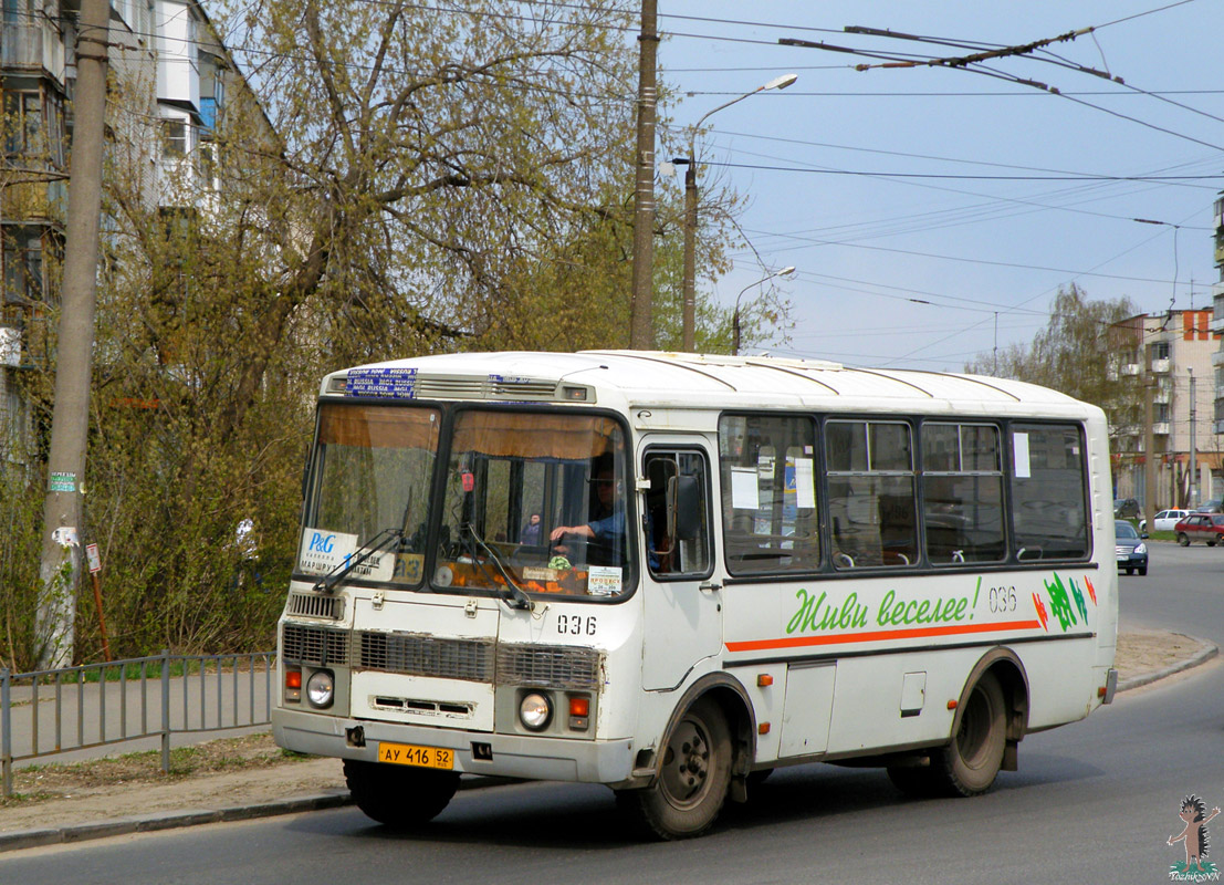 Нижегородская область, ПАЗ-32054 № 036