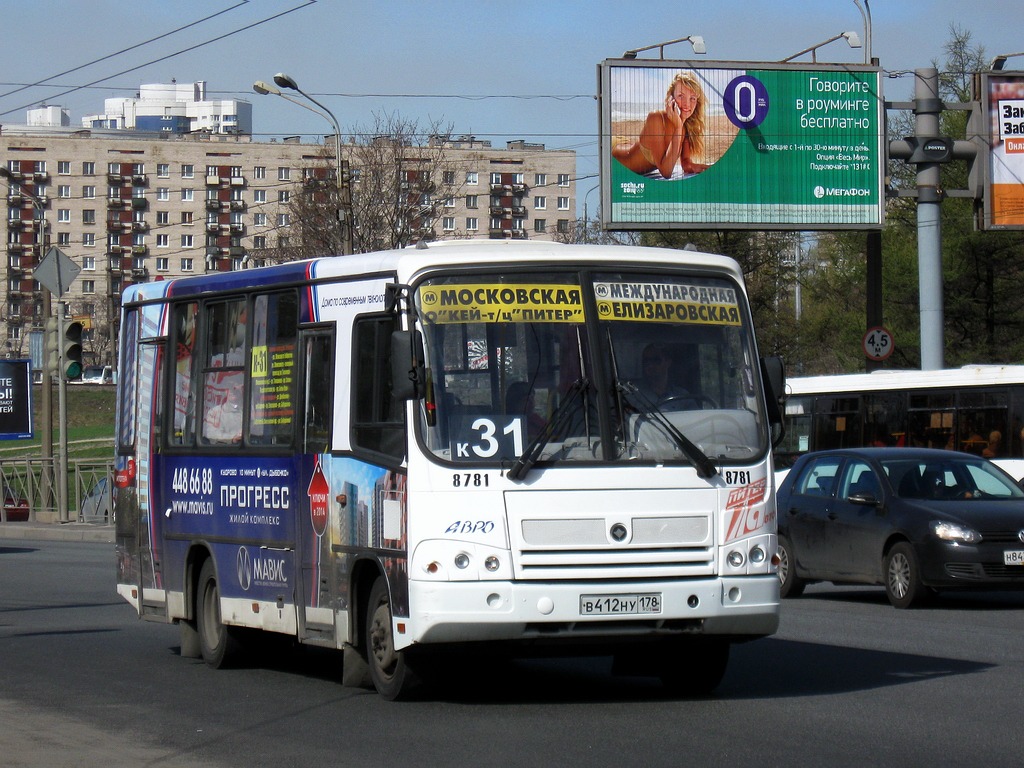 Санкт-Петербург, ПАЗ-320402-05 № 8781