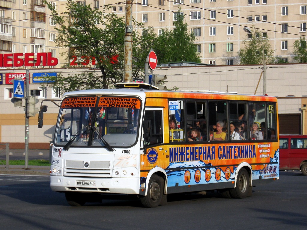 Санкт-Петербург, ПАЗ-320412-05 № 7600