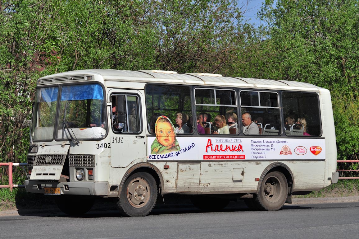 Архангельская область, ПАЗ-32054 № 3402