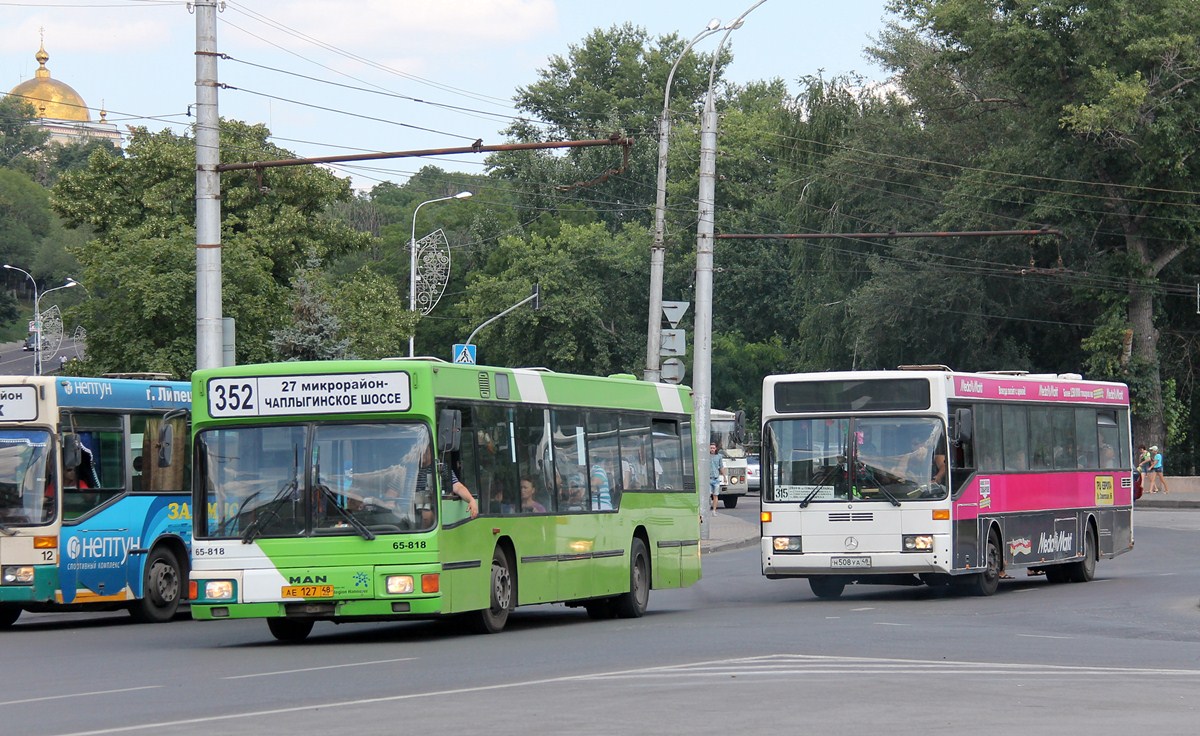 Липецкая область, MAN A10 NL202 № АЕ 127 48; Липецкая область, Mercedes-Benz O405 № Н 508 УА 48