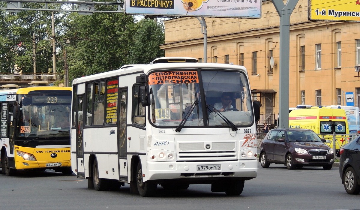 Санкт-Петербург, ПАЗ-320402-05 № 9072