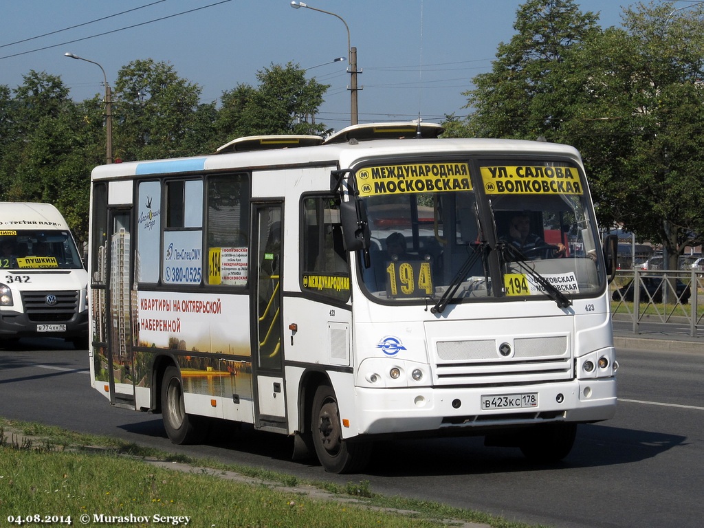 Санкт-Петербург, ПАЗ-320402-05 № 423