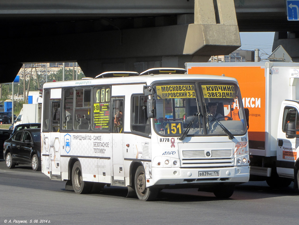 Санкт-Пецярбург, ПАЗ-320402-05 № 8778