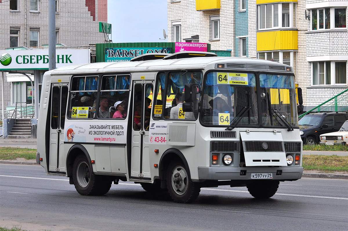 Архангельская область, ПАЗ-32054 № К 597 УУ 29