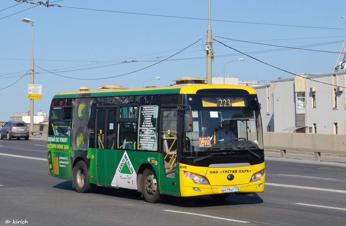 Санкт-Петербург, Yutong ZK6852HG № В 419 АР 178