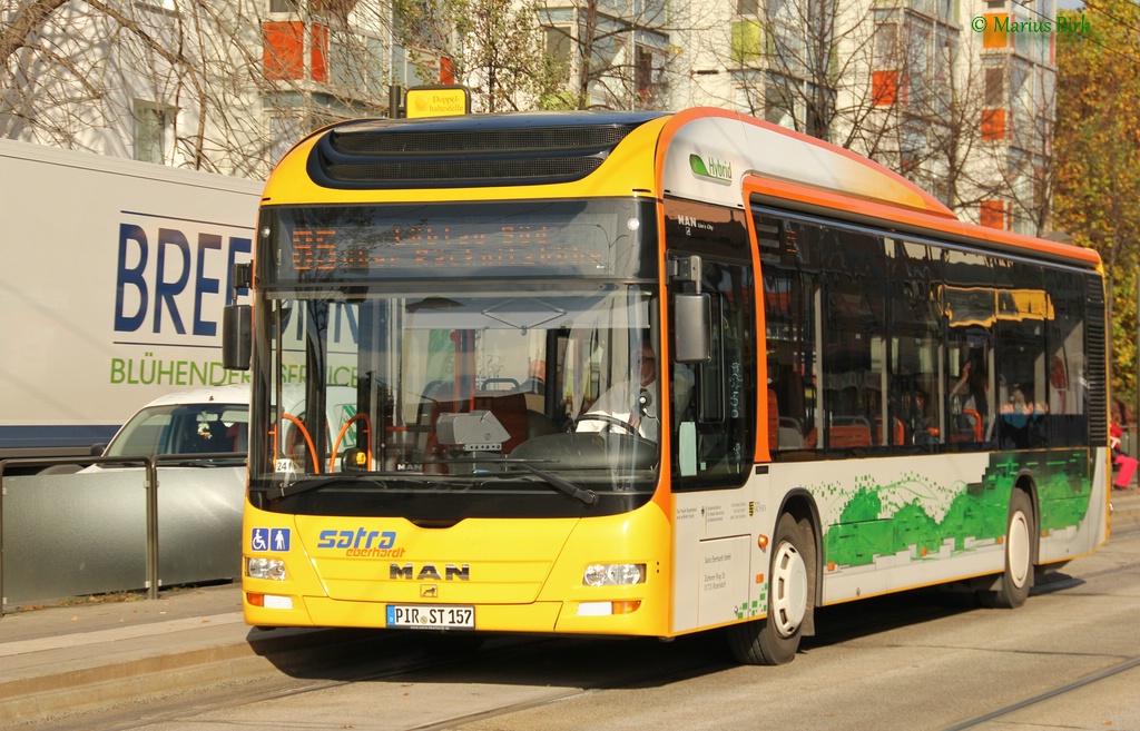 Саксония, MAN A37 Lion's City Hybrid NL253 № PIR-ST 157