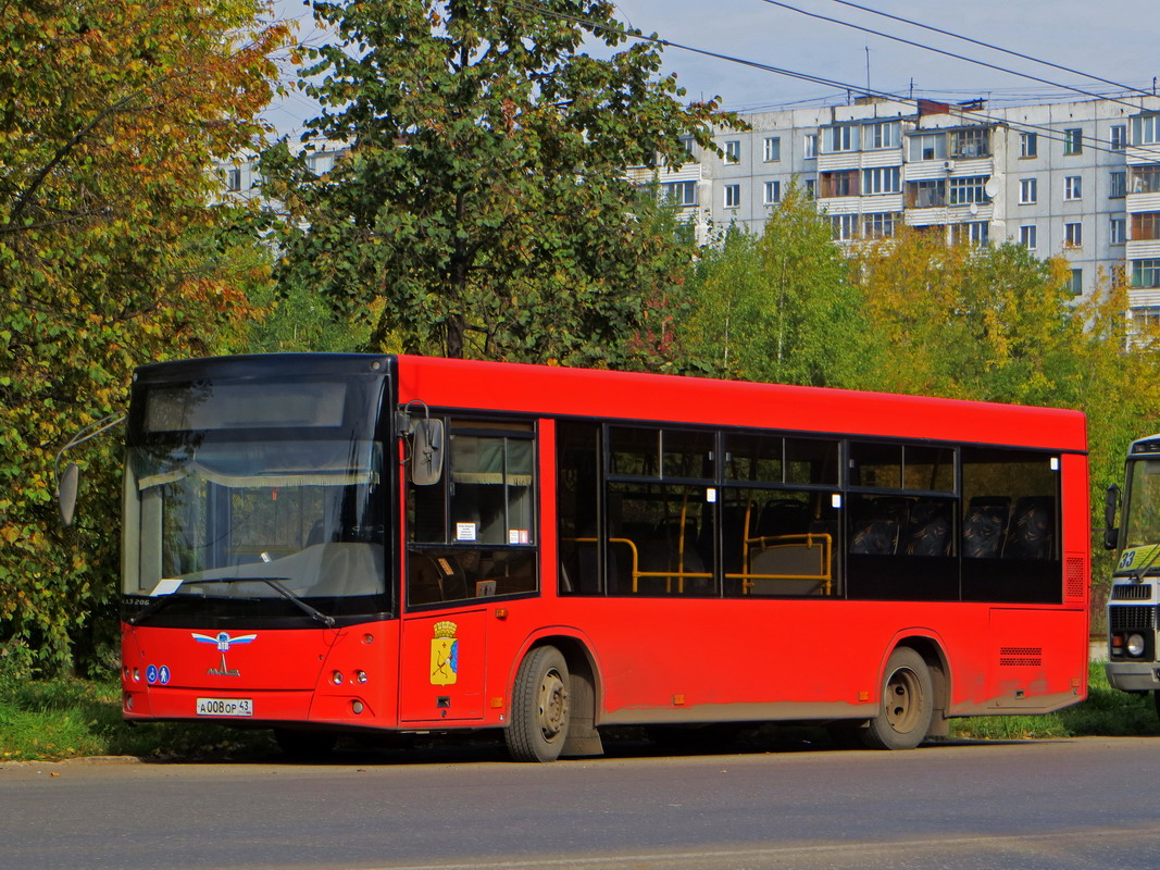 Кировская область, МАЗ-206.068 № А 008 ОР 43