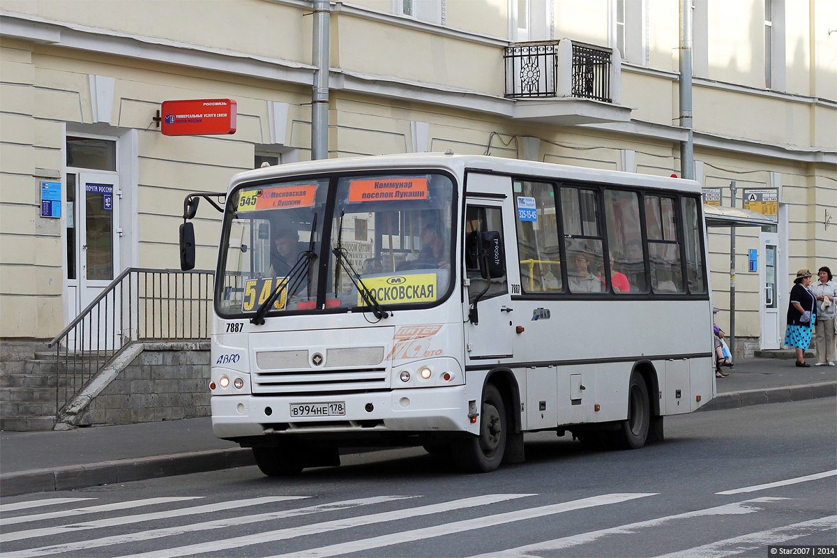 Санкт-Петербург, ПАЗ-320402-05 № 7887