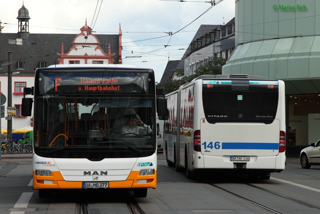 Гессен, MAN A23 Lion's City G NG323 № 377; Гессен, Mercedes-Benz O530G Citaro facelift G № 146