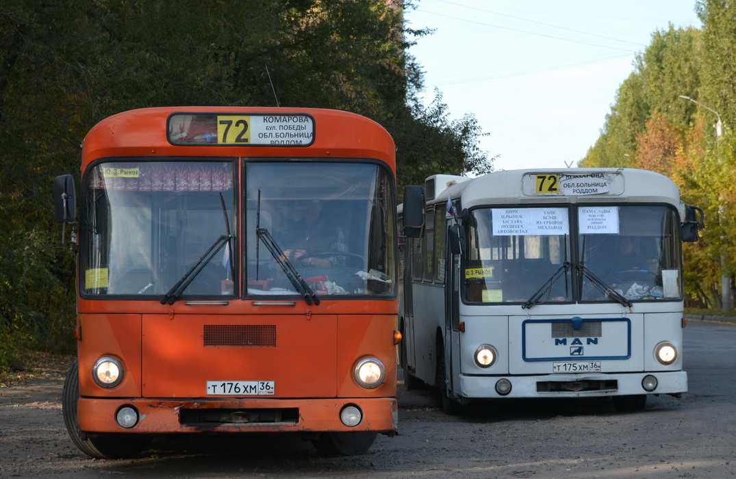 Воронежская область, MAN 192 SL200 № Т 176 ХМ 36; Воронежская область — Автобусные вокзалы, станции, конечные остановки и АТП