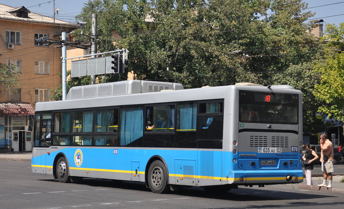 Алматы, Yutong ZK6118HGA № 870