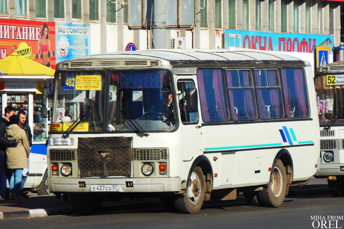 Орловская область, ПАЗ-32053 № Е 437 СО 57