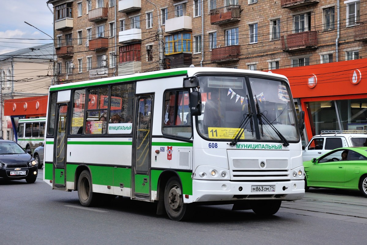 Тульская область, ПАЗ-320402-03 № 608