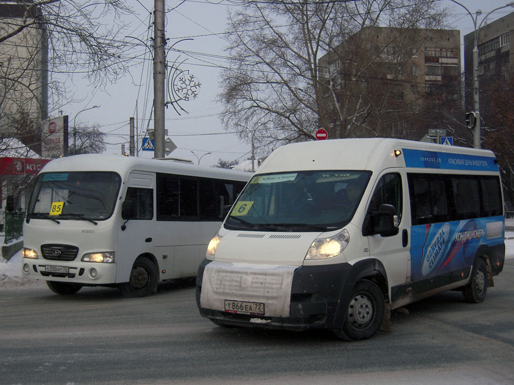 Тюменская область, Hyundai County LWB (ТагАЗ) № О 350 НТ 72; Тюменская область, Нижегородец-FST613 (FIAT Ducato) № Т 866 ЕА 72