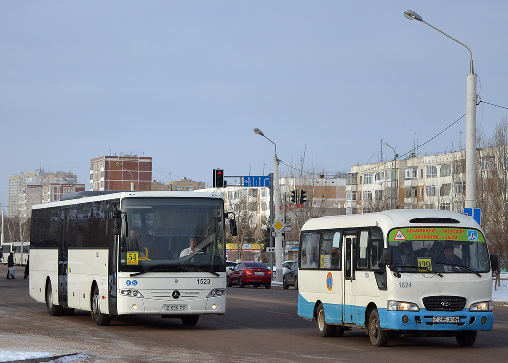 Астана, Mercedes-Benz Intouro II № 1523; Астана, Hyundai County Super № 1824