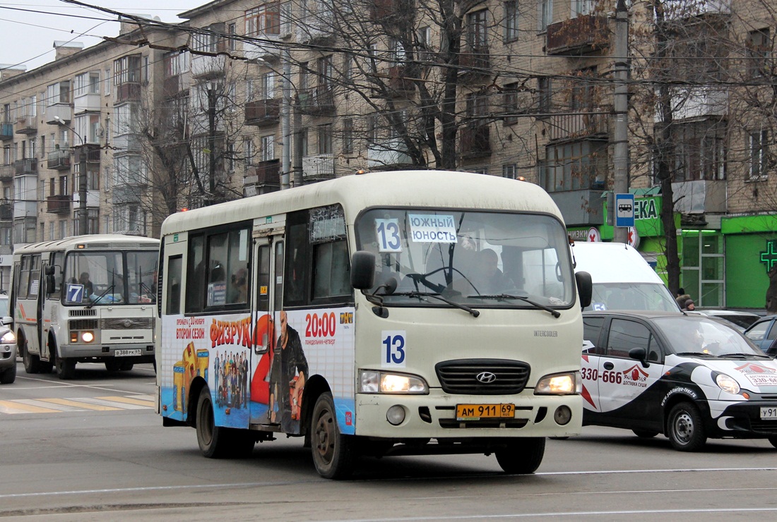 Тверская область, Hyundai County SWB C08 (РЗГА) № АМ 911 69