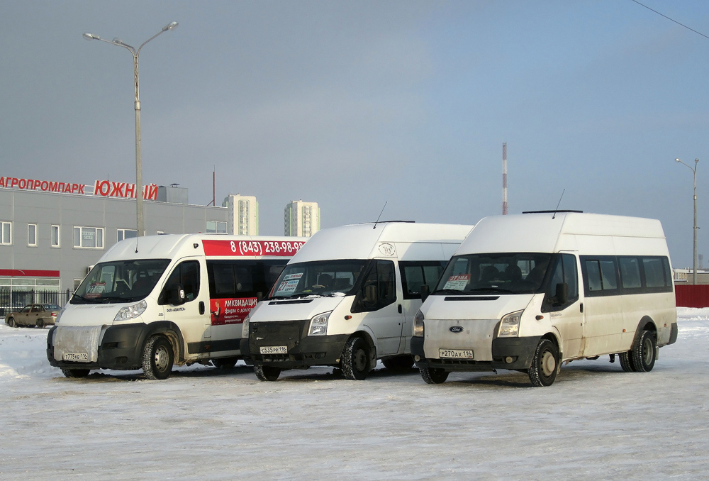 Татарстан, Нижегородец-FST613 (FIAT Ducato) № Т 775 КВ 116; Татарстан, Имя-М-3006 (Z9S) (Ford Transit) № С 535 РР 116; Татарстан, Имя-М-3006 (Z9S) (Ford Transit) № Р 270 АХ 116; Татарстан — Конечные Станции