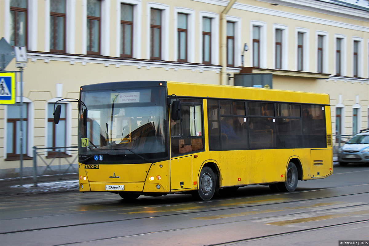 Санкт-Петербург, МАЗ-206.068 № В 486 ММ 178