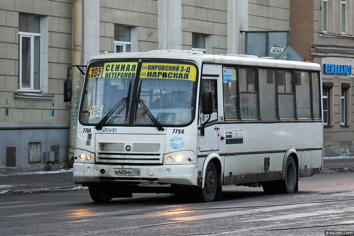 Санкт-Петербург, ПАЗ-320412-05 № 7784