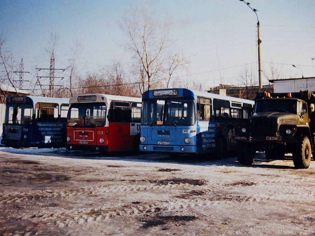 Нижегородская область, MAN 192 SL200 № 1134; Нижегородская область, MAN 193  SÜ240 № 1140; Нижегородская область — Автопарки — Фото — Автобусный  транспорт