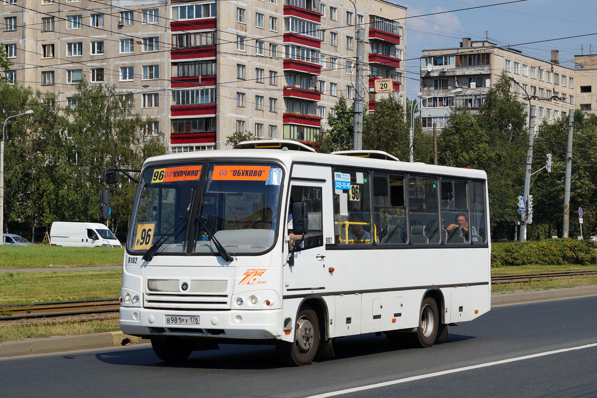 Санкт-Петербург, ПАЗ-320402-05 № 9182