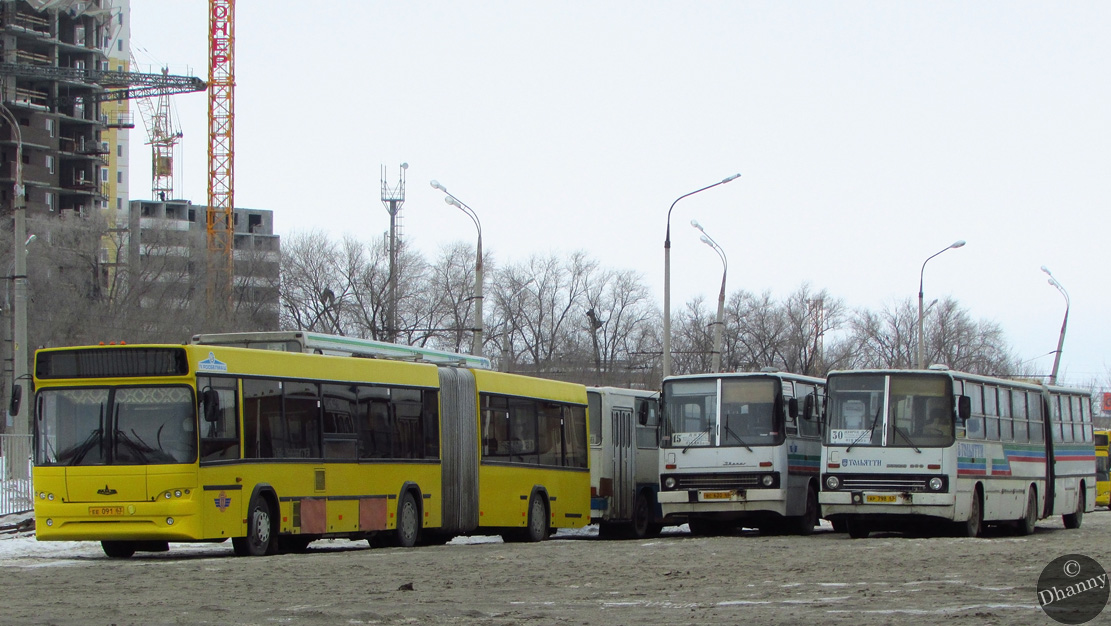 Самарская область, МАЗ-105.465 № ЕЕ 091 63; Самарская область, Ikarus 280.33 № АР 798 63; Самарская область — Автобусные парки, автокомбинаты, автопредприятия