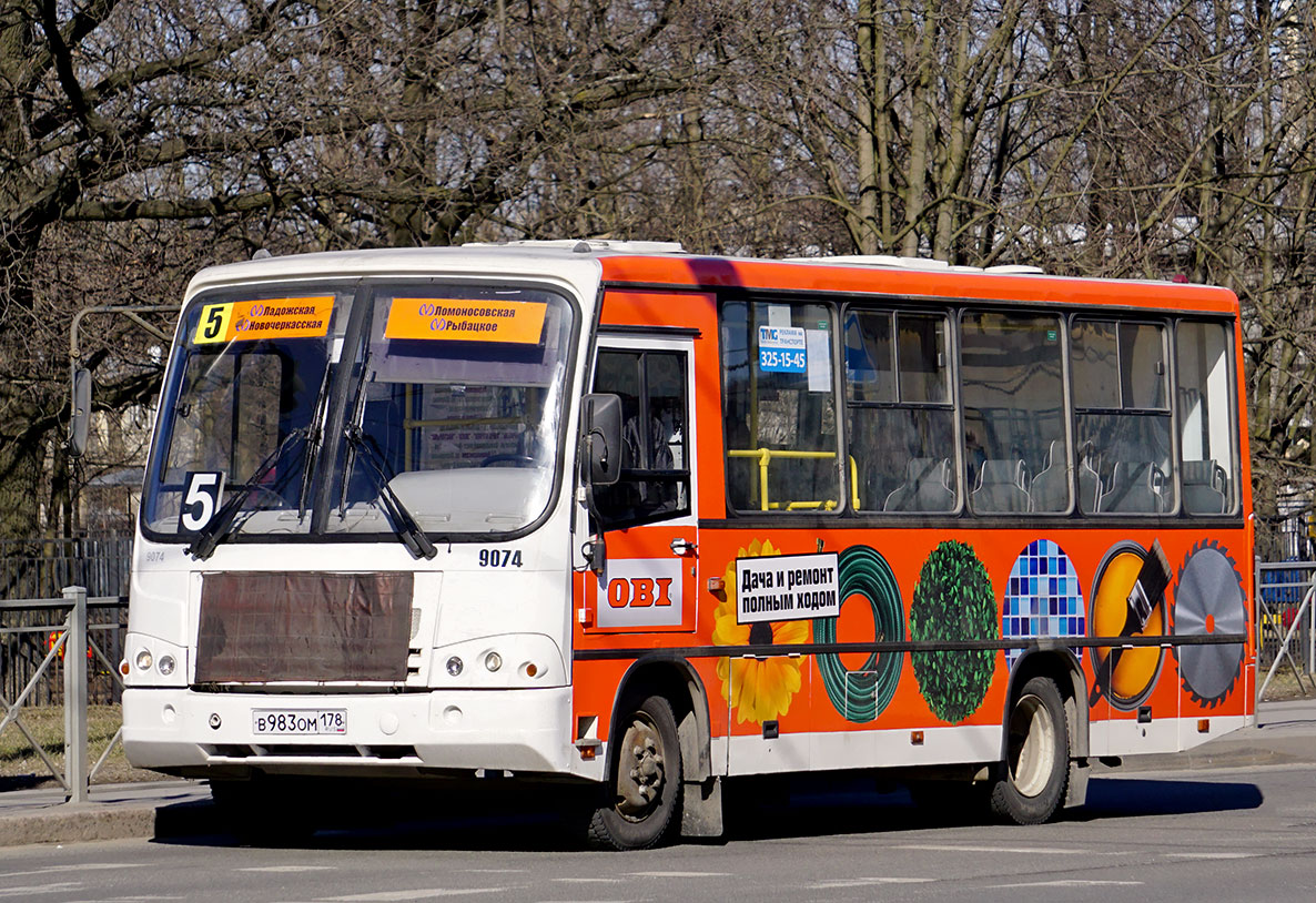 Санкт-Петербург, ПАЗ-320402-05 № 9074