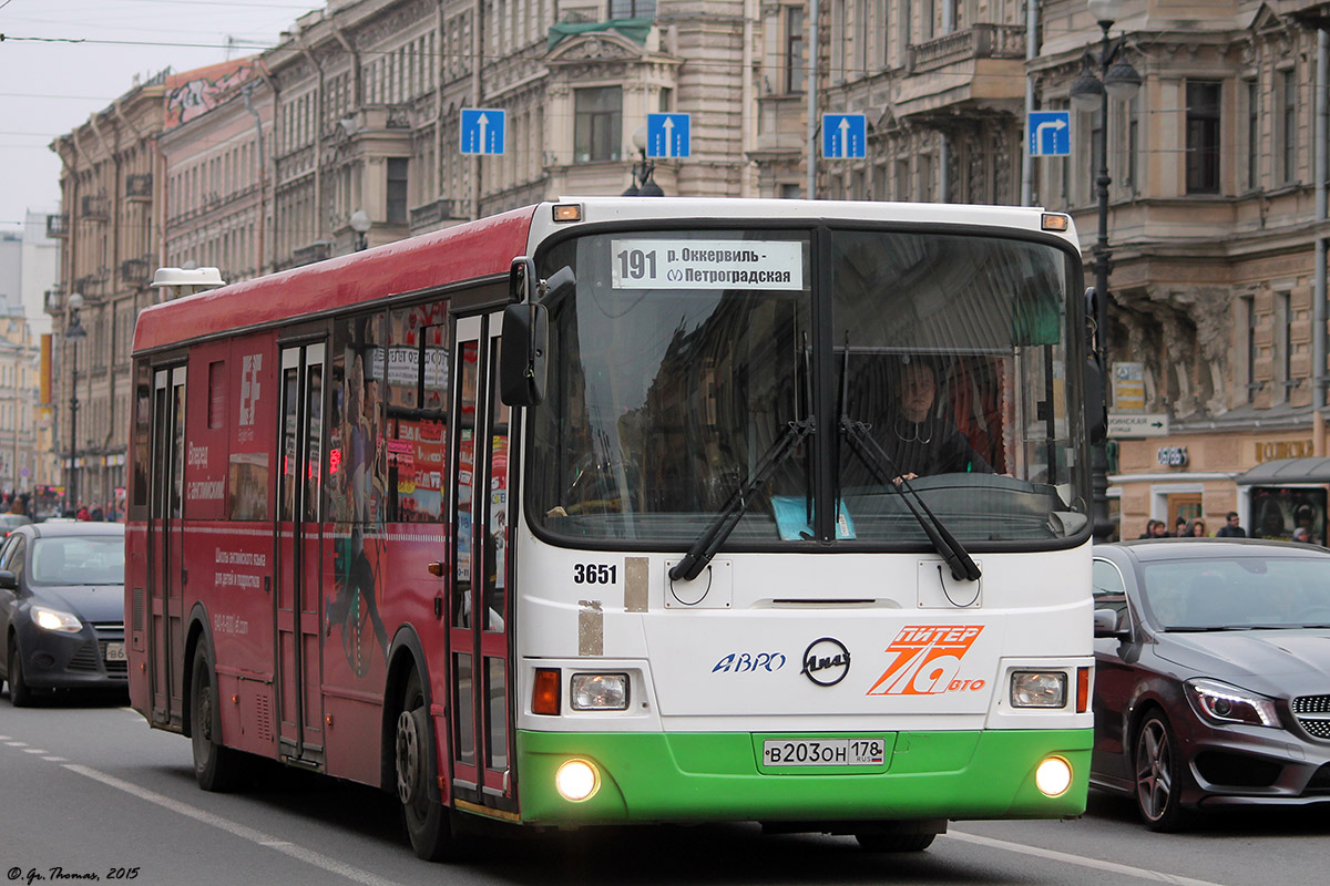 Санкт-Петербург, ЛиАЗ-5293.60 № 3651