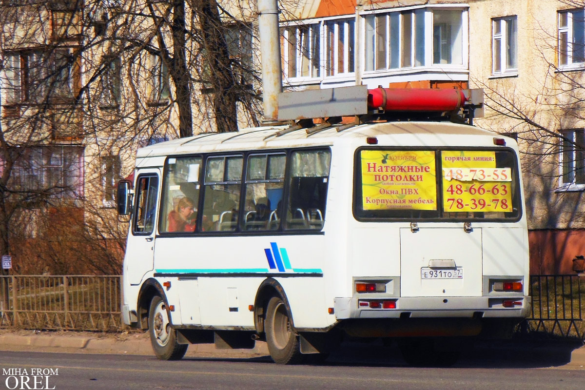 Орловская область, ПАЗ-32053 № Е 931 ТО 57