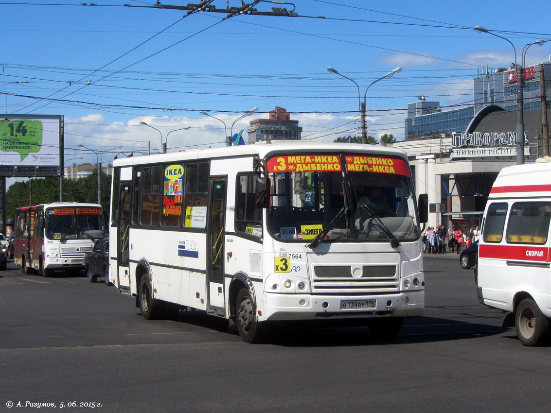 Санкт-Петербург, ПАЗ-320412-05 № 7564