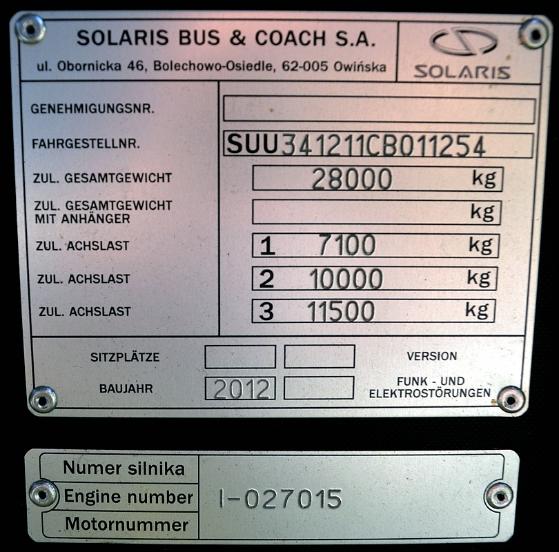 Нижняя Саксония, Solaris Urbino III 18 № 62