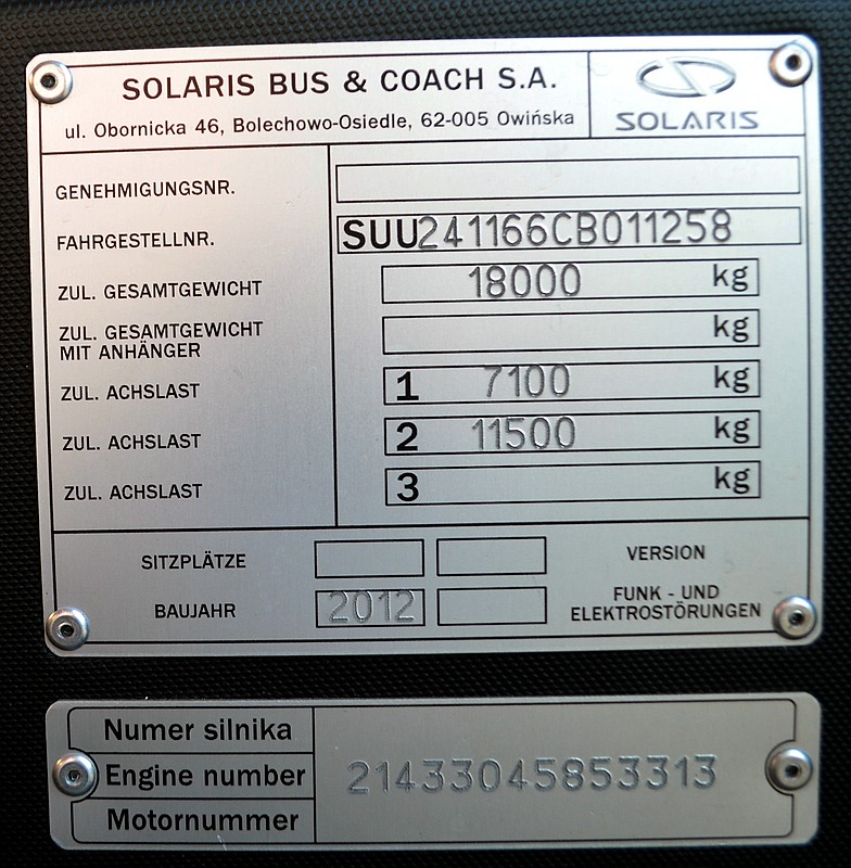 Lower Saxony, Solaris Urbino III 12 Ü Nr. 104