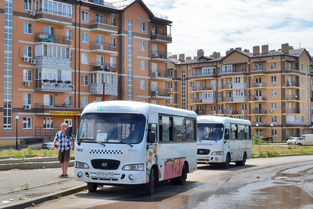 Ростовская область, Hyundai County SWB C08 (ТагАЗ) № 0013; Ростовская область, Hyundai County LWB C10 (ТагАЗ) № 0016; Ростовская область — Автобусные вокзалы, станции и конечные остановки