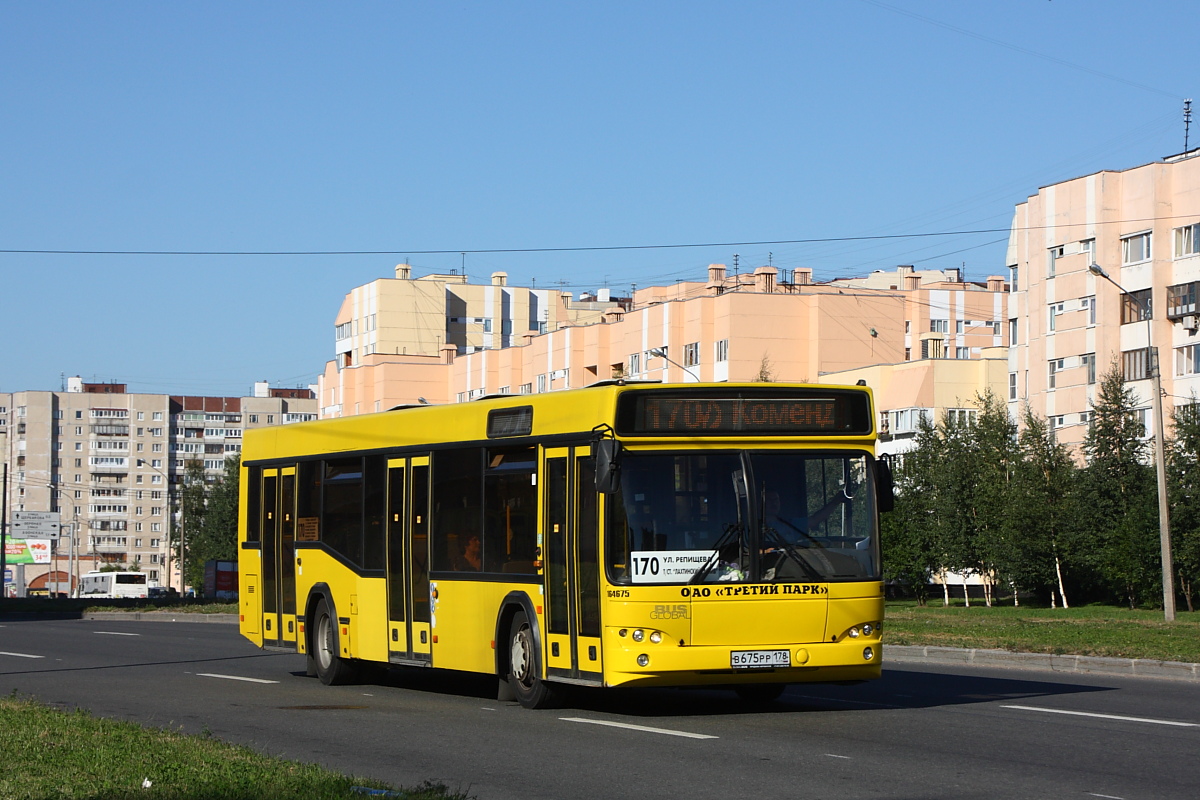 Маршрут автобуса 170 на карте Санкт-Петербурга