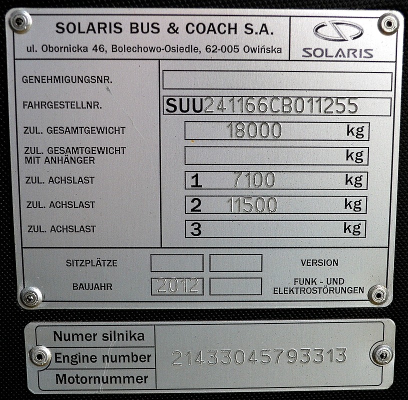 Нижняя Саксония, Solaris Urbino III 12 № 45