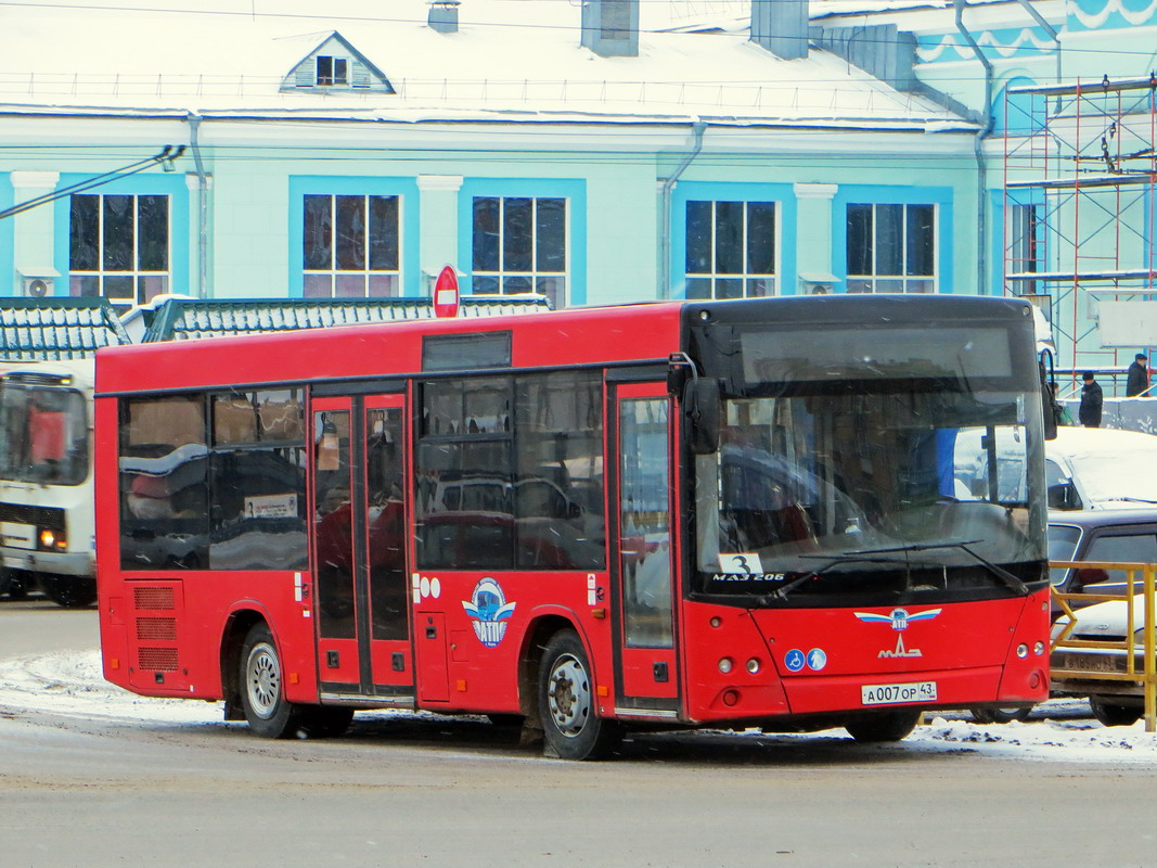 Кировская область, МАЗ-206.068 № А 007 ОР 43