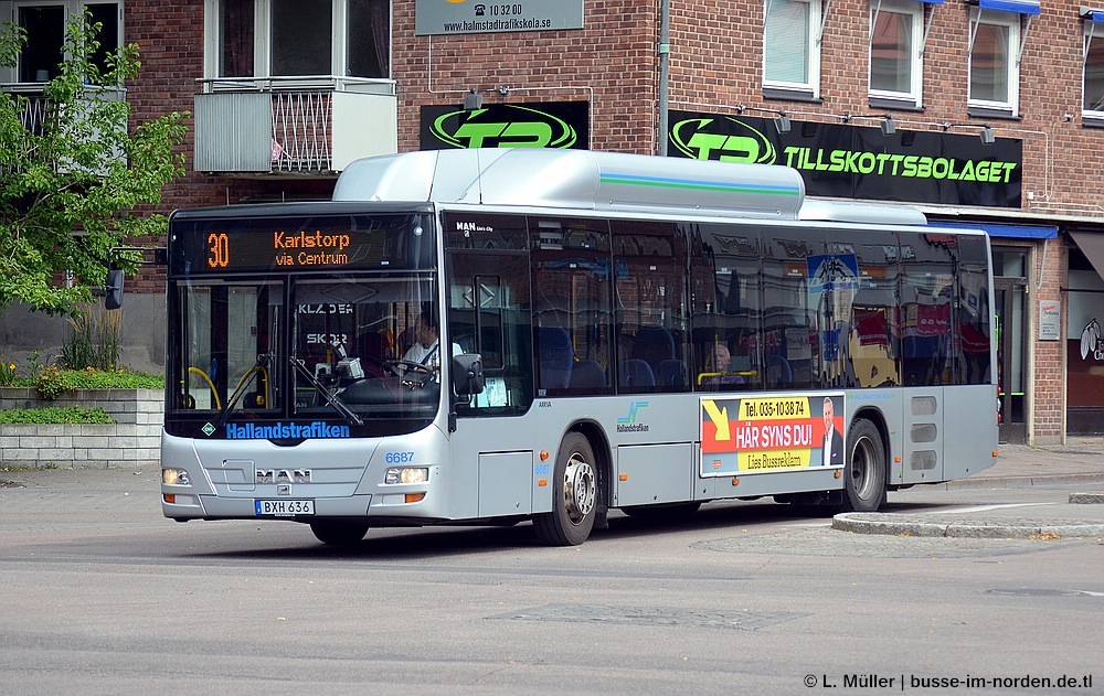 Svédország, MAN A21 Lion's City NL313 CNG sz.: 6687