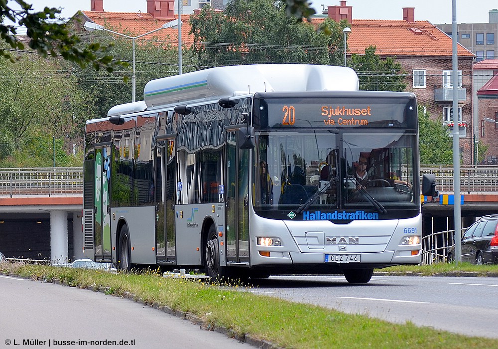 Швеция, MAN A21 Lion's City NL313 CNG № 6691