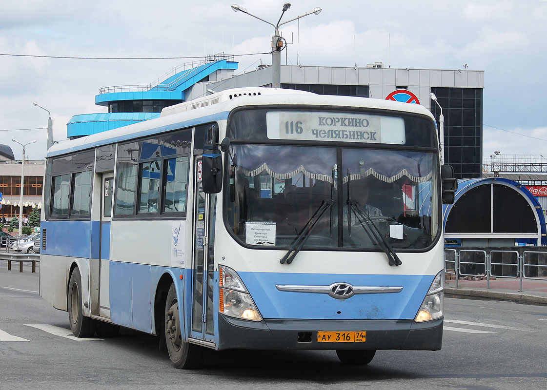 Челябинская область, Hyundai New Super AeroCity 1F/L № АУ 316 74