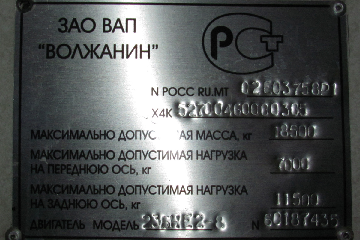 Пензенская область, Волжанин-5270-10-04 № 1065