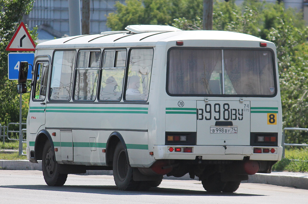 Челябинская область, ПАЗ-32053 № В 998 ВУ 74