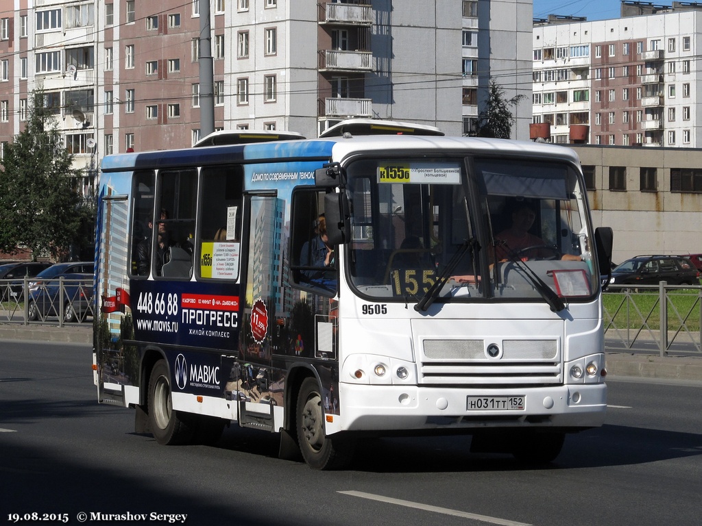 Санкт-Петербург, ПАЗ-320302-08 № 9505